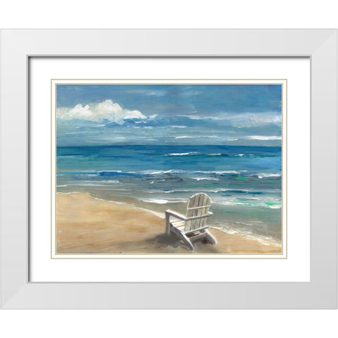 Solace Beach White Modern Wood Framed Art Print with Double Matting by Swatland, Sally