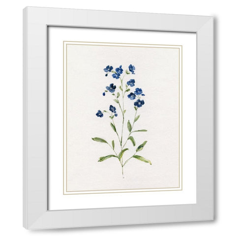 Petite Blue I White Modern Wood Framed Art Print with Double Matting by Swatland, Sally