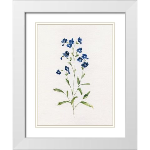 Petite Blue I White Modern Wood Framed Art Print with Double Matting by Swatland, Sally