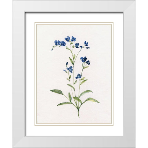 Petite Blue II White Modern Wood Framed Art Print with Double Matting by Swatland, Sally