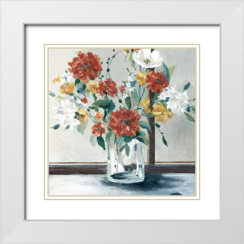 Sunny Autumn White Modern Wood Framed Art Print with Double Matting by Robinson, Carol