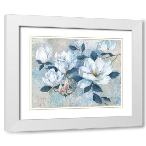 Spring Bloom I White Modern Wood Framed Art Print with Double Matting by Nan