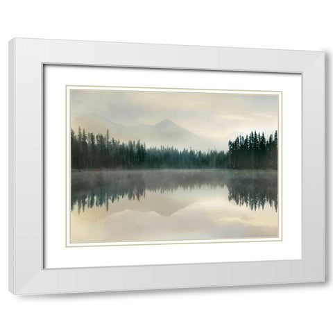 Jade Reflection White Modern Wood Framed Art Print with Double Matting by Delimont, Danita