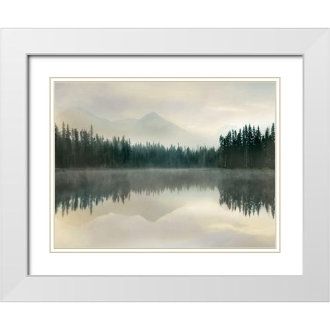Jade Reflection White Modern Wood Framed Art Print with Double Matting by Delimont, Danita