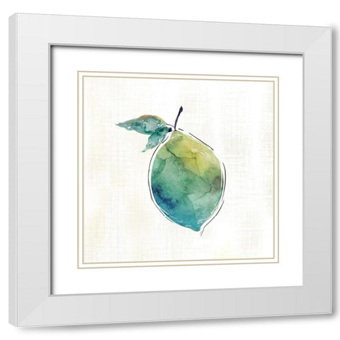 Happy Lime White Modern Wood Framed Art Print with Double Matting by Robinson, Carol