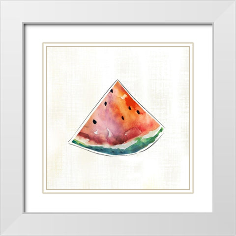 Happy Melon White Modern Wood Framed Art Print with Double Matting by Robinson, Carol