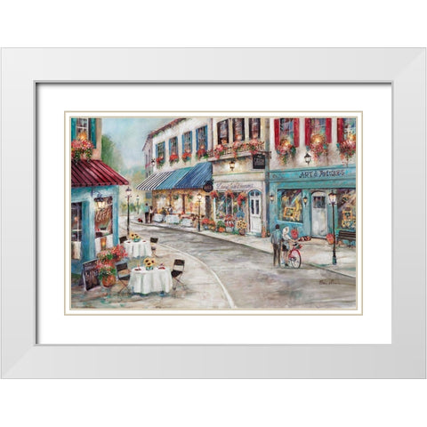 Quaint Cafe White Modern Wood Framed Art Print with Double Matting by Manning, Ruane