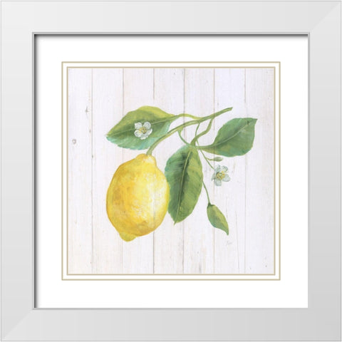 Lemon Fresh II White Modern Wood Framed Art Print with Double Matting by Nan
