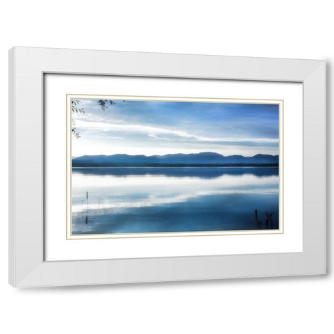 Blue Hour White Modern Wood Framed Art Print with Double Matting by Weisz, Irene