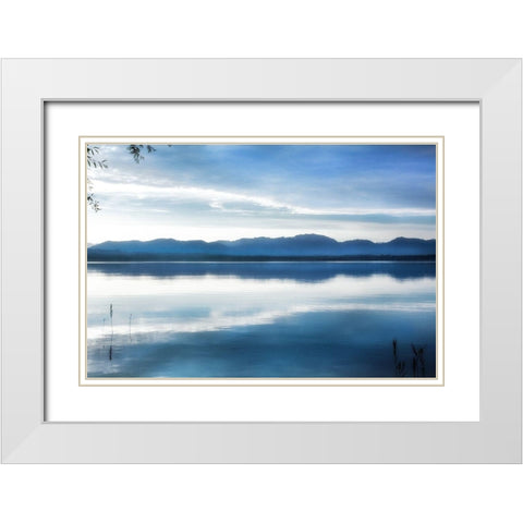 Blue Hour White Modern Wood Framed Art Print with Double Matting by Weisz, Irene