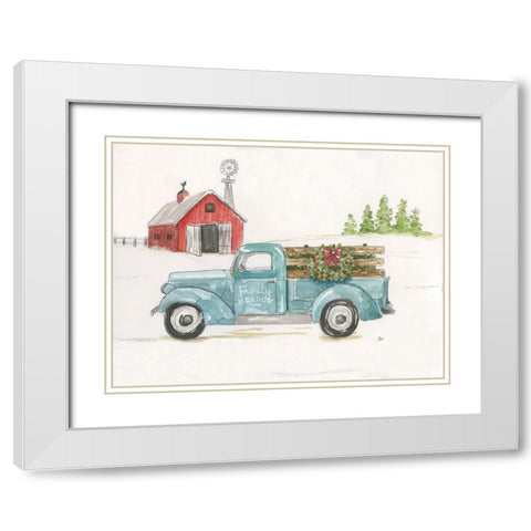 Frosty Meadow Farms White Modern Wood Framed Art Print with Double Matting by Nan