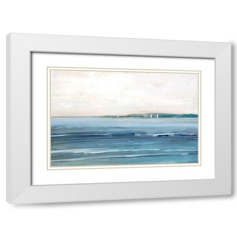 Distant Twilight White Modern Wood Framed Art Print with Double Matting by Swatland, Sally