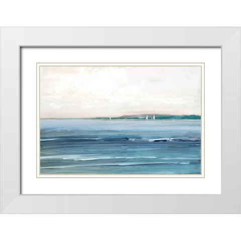 Distant Twilight White Modern Wood Framed Art Print with Double Matting by Swatland, Sally