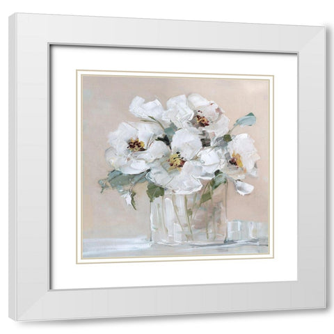 Soft Whites I White Modern Wood Framed Art Print with Double Matting by Swatland, Sally