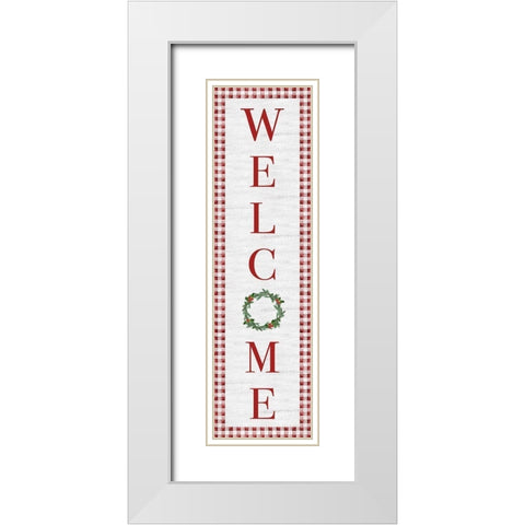 Welcome White Modern Wood Framed Art Print with Double Matting by Carpentieri, Natalie