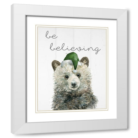 Be Believing White Modern Wood Framed Art Print with Double Matting by Robinson, Carol