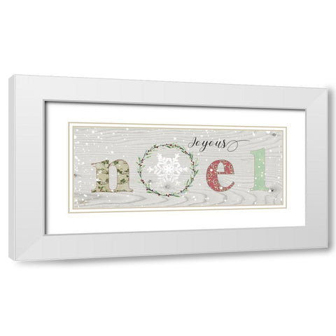 Farmhouse Christmas Noel Sign White Modern Wood Framed Art Print with Double Matting by Finn, Livi