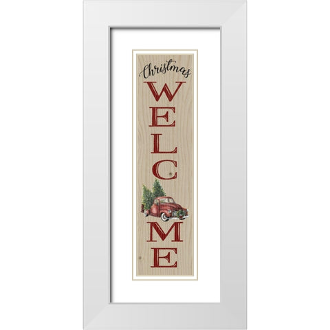 Christmas Welcome White Modern Wood Framed Art Print with Double Matting by Robinson, Carol