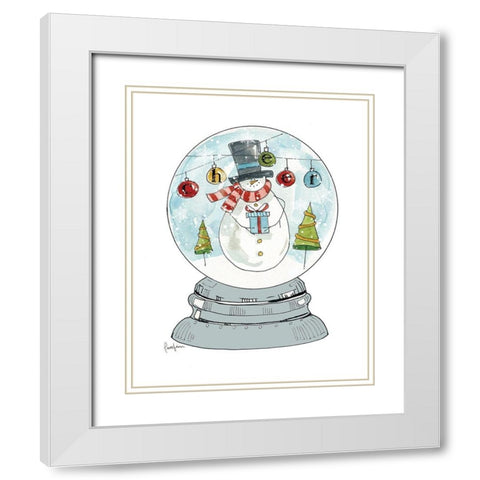 Snowglobe II White Modern Wood Framed Art Print with Double Matting by Finn, Livi