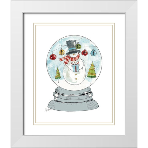 Snowglobe II White Modern Wood Framed Art Print with Double Matting by Finn, Livi