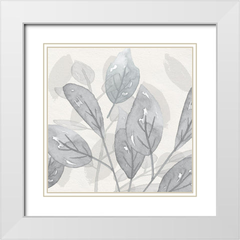 Shadow Leaves II White Modern Wood Framed Art Print with Double Matting by Jill, Susan
