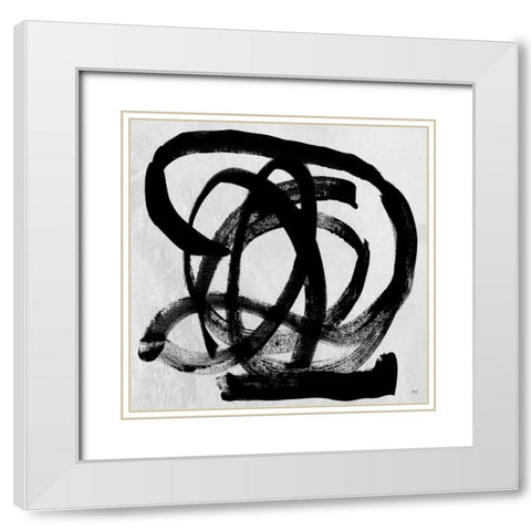 Paris Midnight White Modern Wood Framed Art Print with Double Matting by Jill, Susan