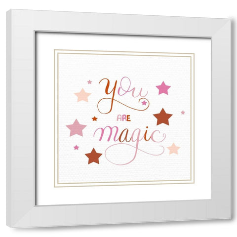 Magic White Modern Wood Framed Art Print with Double Matting by Santiago, Daniela