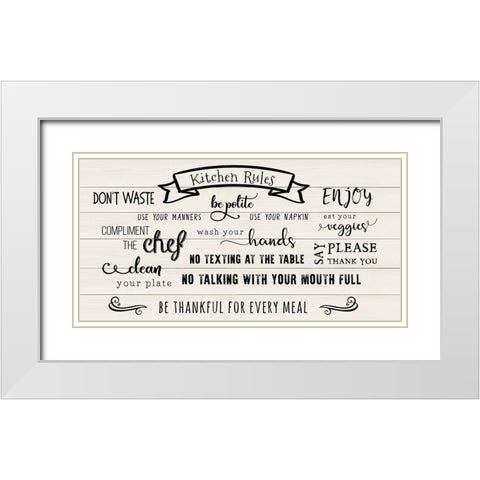 Rules of the Kitchen White Modern Wood Framed Art Print with Double Matting by CAD Designs