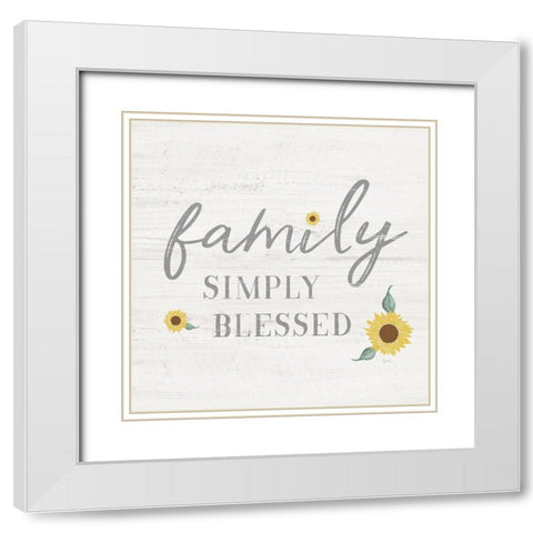 Family Simply Blessed White Modern Wood Framed Art Print with Double Matting by Carpentieri, Natalie