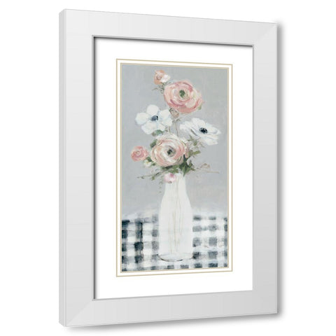 Blushing Gingham I White Modern Wood Framed Art Print with Double Matting by Swatland, Sally