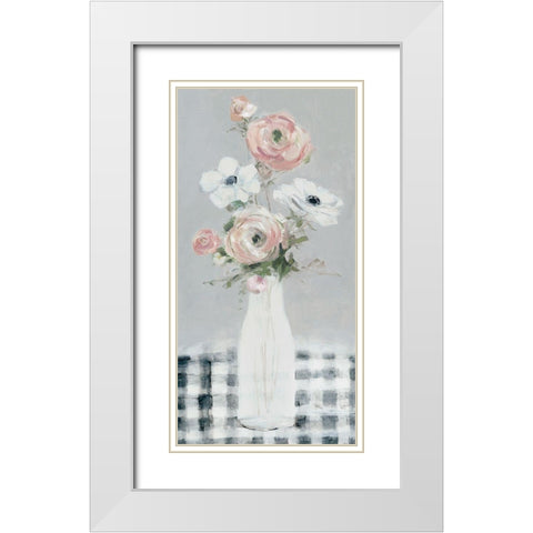 Blushing Gingham I White Modern Wood Framed Art Print with Double Matting by Swatland, Sally