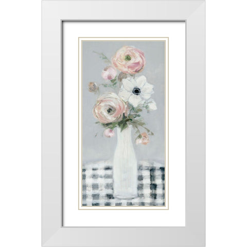 Blushing Gingham II White Modern Wood Framed Art Print with Double Matting by Swatland, Sally