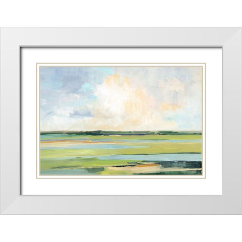 Pastel Horizon I White Modern Wood Framed Art Print with Double Matting by Swatland, Sally