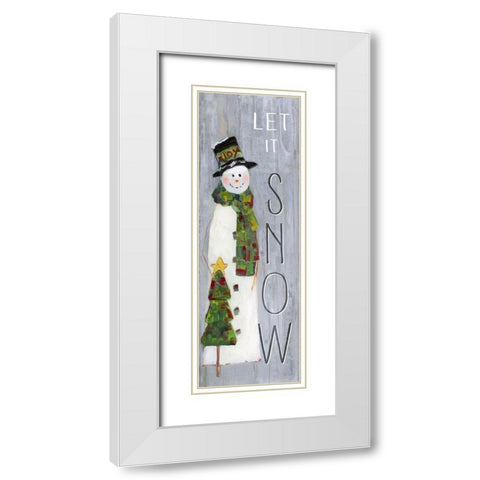 Let It Snow White Modern Wood Framed Art Print with Double Matting by Swatland, Sally