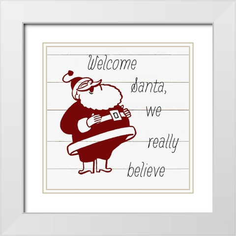 Signs for Santa IV White Modern Wood Framed Art Print with Double Matting by Robinson, Carol
