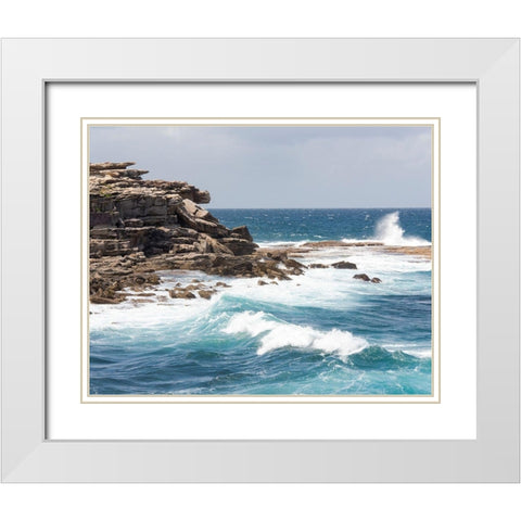 Clovelly Bay White Modern Wood Framed Art Print with Double Matting by Delimont, Danita