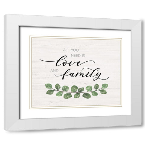 Love and Family White Modern Wood Framed Art Print with Double Matting by Carpentieri, Natalie