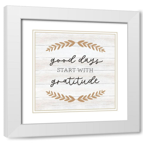 Good Days White Modern Wood Framed Art Print with Double Matting by CAD Designs