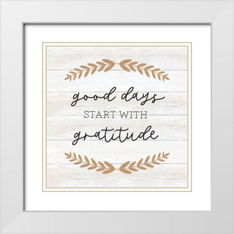 Good Days White Modern Wood Framed Art Print with Double Matting by CAD Designs