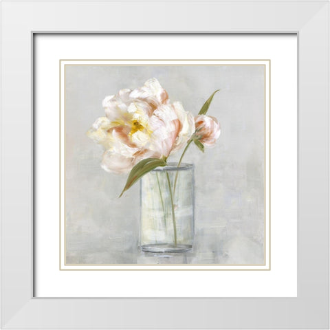 Autumn Peony White Modern Wood Framed Art Print with Double Matting by Swatland, Sally