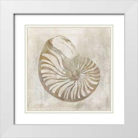 Seashell Illusion I White Modern Wood Framed Art Print with Double Matting by Robinson, Carol