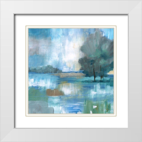 Morning Light White Modern Wood Framed Art Print with Double Matting by Nan