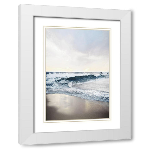 Shimmering Tides White Modern Wood Framed Art Print with Double Matting by Carpentieri, Natalie