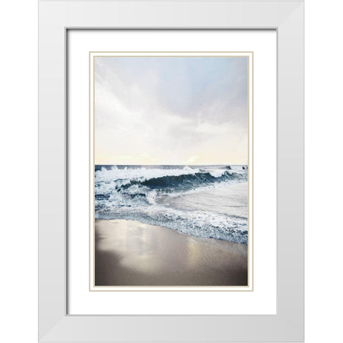 Shimmering Tides White Modern Wood Framed Art Print with Double Matting by Carpentieri, Natalie