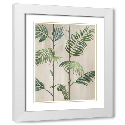 Modern Fronds I White Modern Wood Framed Art Print with Double Matting by Nan