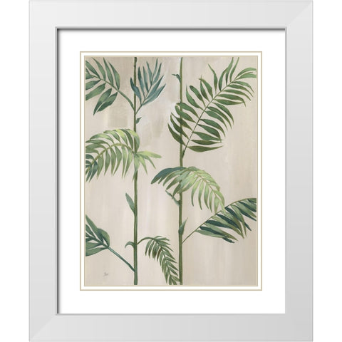 Modern Fronds I White Modern Wood Framed Art Print with Double Matting by Nan