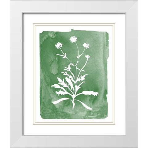 Green Botanical I White Modern Wood Framed Art Print with Double Matting by Donovan, Kelly