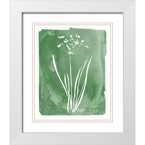 Green Botanical II White Modern Wood Framed Art Print with Double Matting by Donovan, Kelly