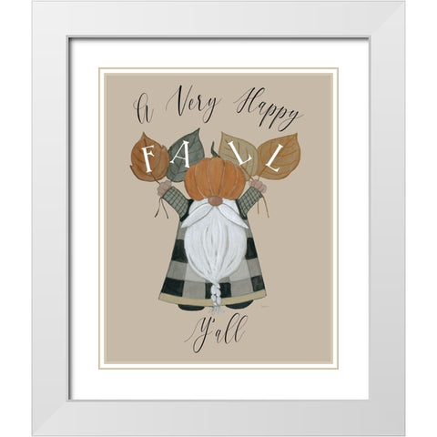 Harvest Gnomes Fall Yall White Modern Wood Framed Art Print with Double Matting by Finn, Livi