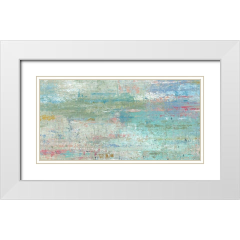 Pastel Watergarden White Modern Wood Framed Art Print with Double Matting by Robinson, Carol